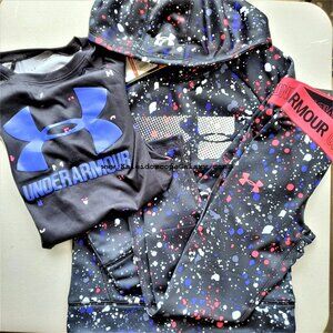 Under Armour Girls Extra Small Leggings w/ Hoodie Sweatshirt & Top XS NEW